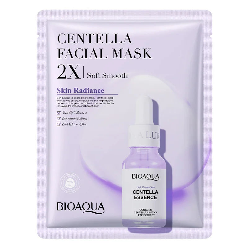 20Pcs BIOAQUA Centella Collagen Face Mask VC Moisturizing Refreshing Sheet Masks Hyaluronic Acid Facial Mask Skin Care Products