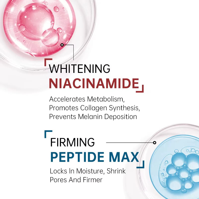 Niacinamide Whitening Serum Face Dark Spot Removal Moisturizing Shrinking Pore Hyaluronic Acid Nourishing Facial Serum Skin Care