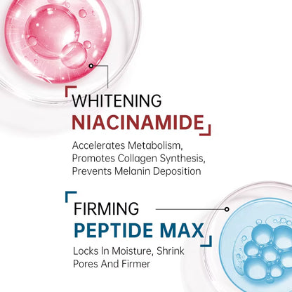 Niacinamide Whitening Serum Face Dark Spot Removal Moisturizing Shrinking Pore Hyaluronic Acid Nourishing Facial Serum Skin Care